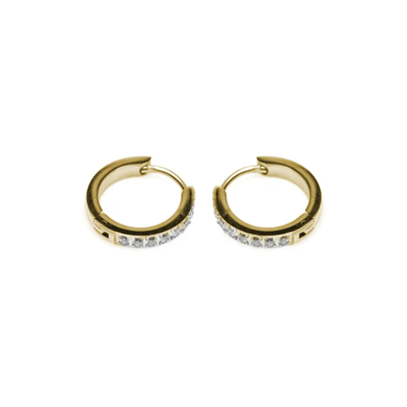 Серьги Steel Story из медицинской стали 316L с кристаллами циркония, СС-1031