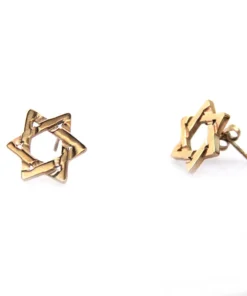 Серьги Steel Story из медицинской стали 316L с позолотой, CZ-1102
