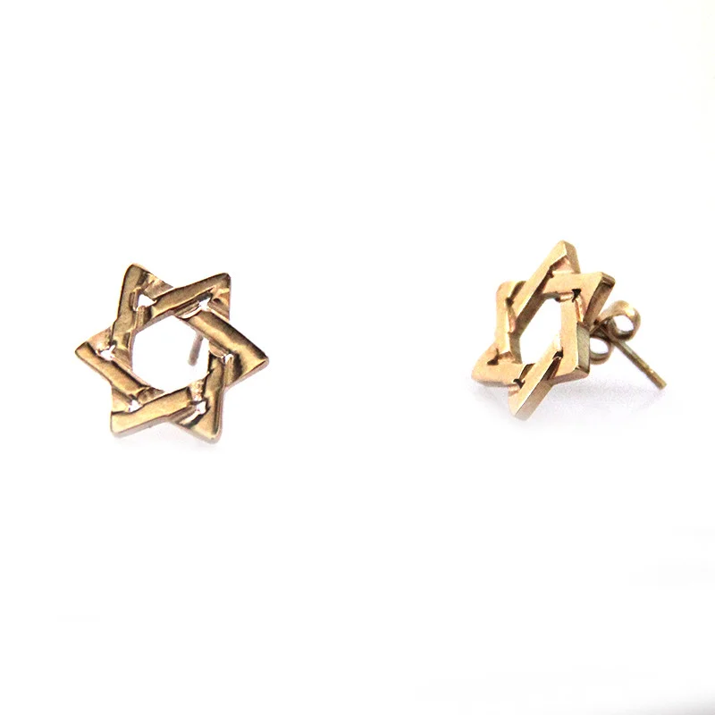 Серьги Steel Story из медицинской стали 316L с позолотой, CZ-1102