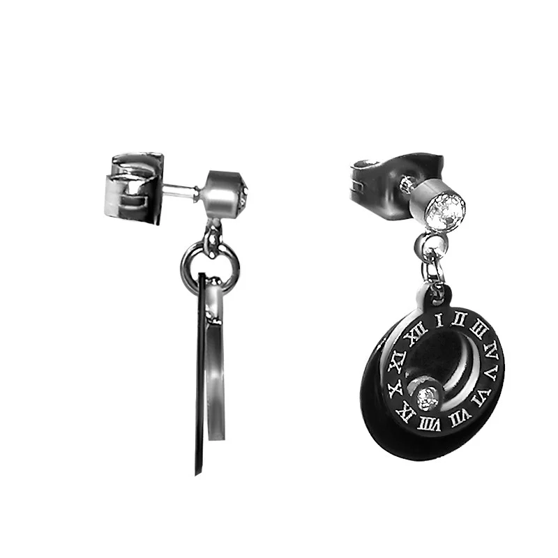 Серьги Steel Story из керамики и медицинской стали с кристаллами циркония, CZ-1167