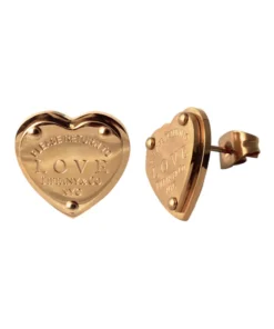 Серьги Steel Story из медицинской стали 316L с позолотой, CZ-1202