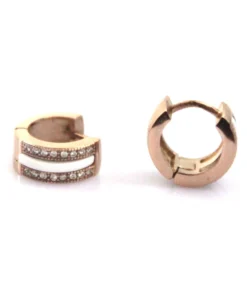 Серьги Steel Story из керамики и медицинской стали с кристаллами циркония, СК-1207