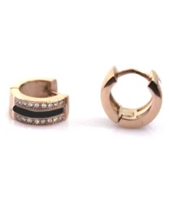 Серьги Steel Story из керамики и медицинской стали с кристаллами циркония, СК-1208