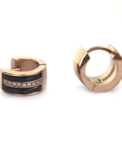 Серьги Steel Story из керамики и медицинской стали с кристаллами циркония, СК-1209