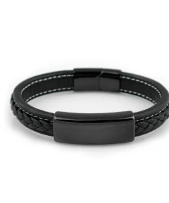 Браслет Steel Story из медицинской стали 316L и экокожи BSK - 2140