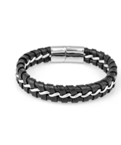 Браслет Steel Story из медицинской стали 316L и экокожи BSK-2151