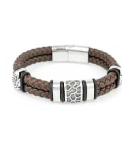 Браслет Steel Story из медицинской стали 316L и экокожи BSK-2158