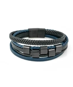 Браслет Steel Story из медицинской стали 316L и экокожи BSK-2160