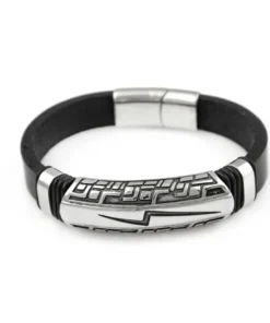 Браслет Steel Story из медицинской стали 316L и экокожи BSK - 2147
