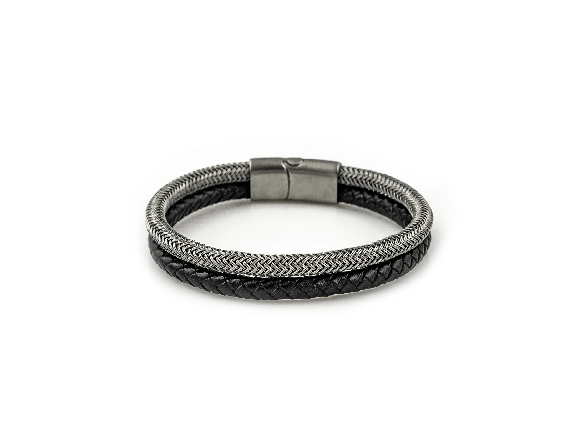 Браслет Steel Story из медицинской стали 316L и экокожи BSK - 2138