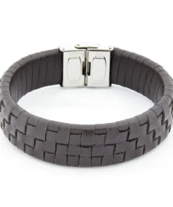 Браслет Steel Story из медицинской стали 316L и экокожи, БСК-1725